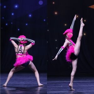 Pink and Navy Kids Dance Costume